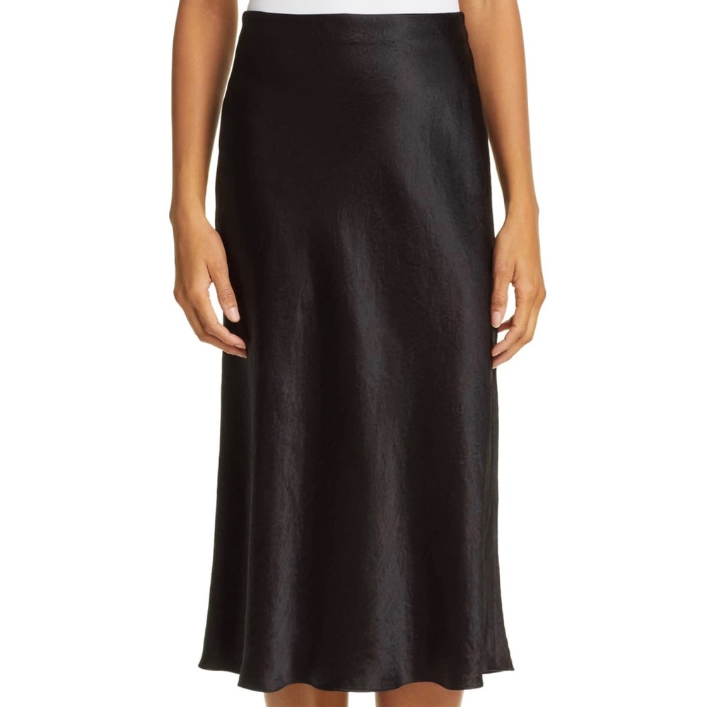 Vince satin midi skirt
